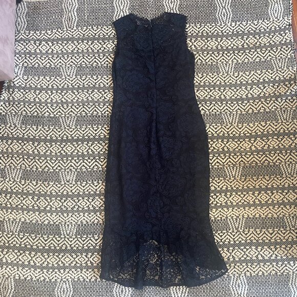 Shoshanna Blue & Black Lace Sheath Dress - Size 4 - Picture 13 of 13